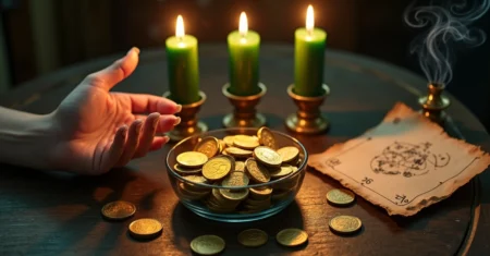 Rituais com moedas para transformar a sorte financeira em 2026