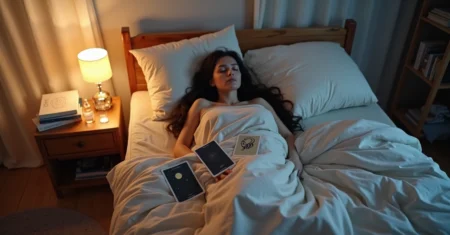 Roteiro de meditação noturna com cartas para relaxar profundamente