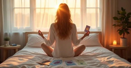 Meditação guiada de gratidão ao despertar com cartas de oráculo