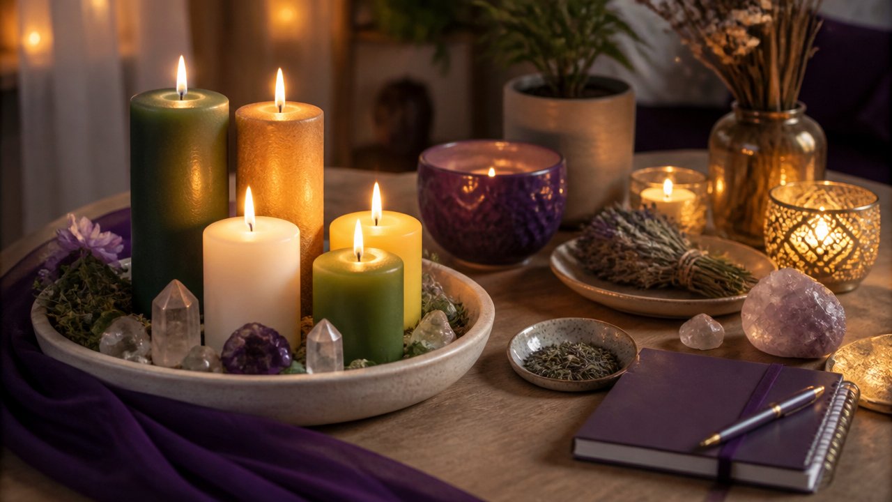 Velas coloridas para prosperidade em 2026