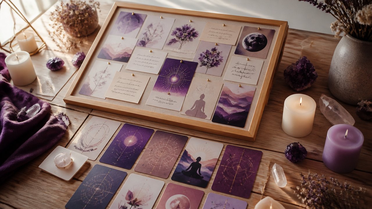 Painel de metas com cartas de oráculo: como montar